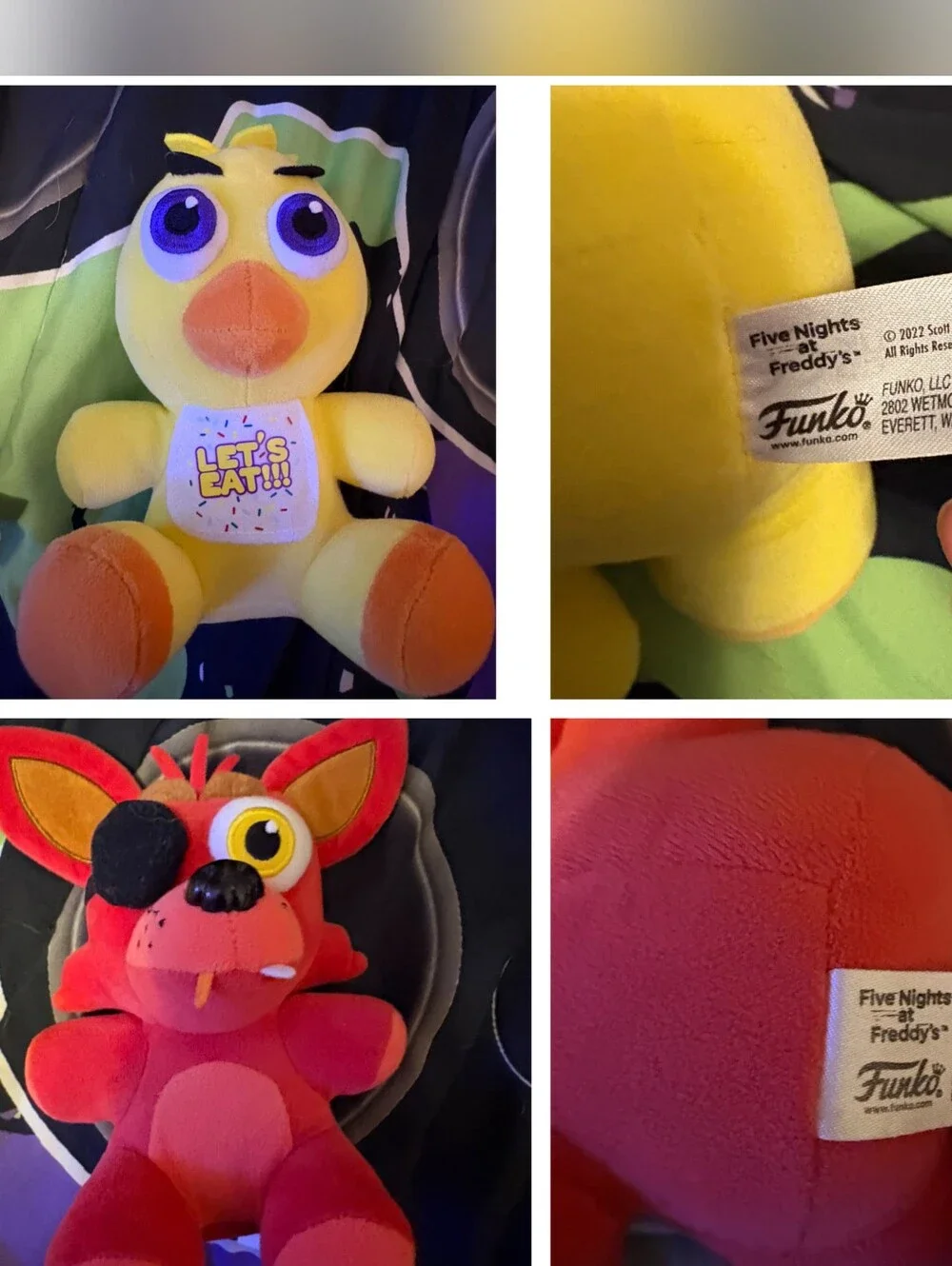 Funko Plush Set - Brown, Purple, Yellow, Red Cute Characters